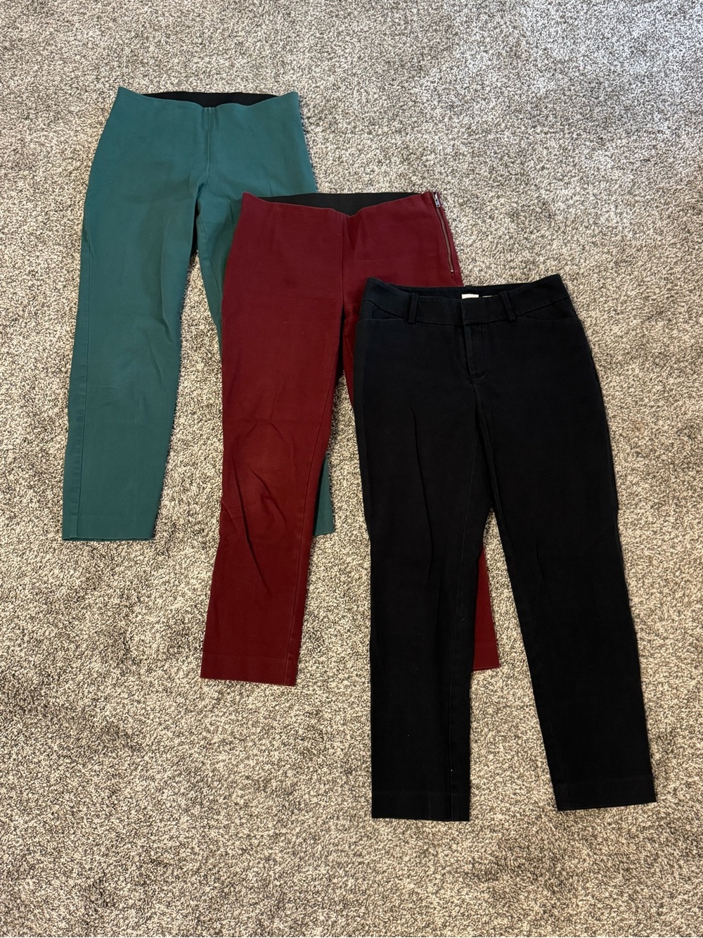 A New Day 3 Pack Elastic Waist Stretch Pants in Red, Teal, and Black